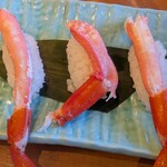かにざんまい - かに上寿司御膳のかに寿司3貫
