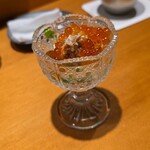 鮨 こしかわ - イクラ 水菜 カニ