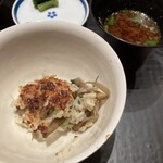 同心町 和食 瑞 - おこげ、食べきれない分はおにぎりでお持ち帰り可能