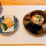 SUSHI BANYA KAI - 揚 あんこう唐揚げ  蒸 たち茶碗蒸し