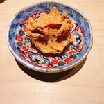 鮨 唐島 - 余市あん肝とスイカの奈良漬け