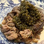 美会 - カイノミを崩してキャビアと混ぜ混ぜしていただきます