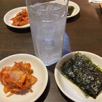 ホルモン焼肉 ちばず七輪 - 晩酌セット二品とレモンサワー