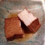 ひろや - 201412  ひろや  ★本日のおすすめ定食（780円）★厚あげ煮  ※割ってみました(^-^)/