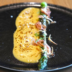 メゾン ケイ - ランチコース 16488円 の北海道産グリーンアスパラの炭火焼