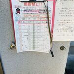 うなぎの美鶴 - 記帳表