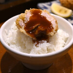 かつ吉 - 【岩中豚ひれかつとかきフライの盛り合わせ定食＠税込2,900円】ライス