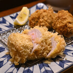 かつ吉 - 岩中豚ひれかつとかきフライの盛り合わせ定食＠税込2,900円 │ 土曜19:28頃訪問→19:30頃着席