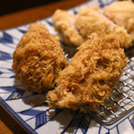 かつ吉 - 【岩中豚ひれかつとかきフライの盛り合わせ定食＠税込2,900円】三重県伊勢安楽島産 │ タルタルソース＆辛子が別皿にて