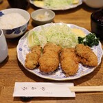 とんかつ ゆたか - カキフライ定食