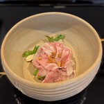 割烹 新多久 - イノシシサラダ