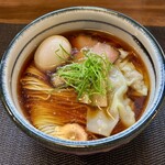 鈴鳴食堂 三番館 - dashi わんたん中華そば+味玉  ¥1100+130