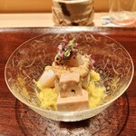 割烹 室井 - 帆立とあん肝の冷菜