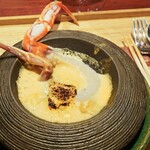 イタリア料理 今井 - 柴山産ずわい蟹の蟹味噌リゾット、2本脚添え