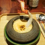 イタリア料理 今井 - 柴山産ずわい蟹の蟹味噌リゾット、脚しゃぶしゃぶ