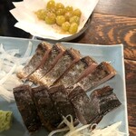 さかさ 藤沢店 - わらさの藁焼きと揚げぎんなん