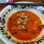 鶏拉麺JIN - 残った赤辛スープに追い炙りチーズ飯を投入！
