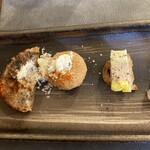 Cafe&Bistro For Yu - 牛肉のタルト、チーズリゾットのライスコロッケ、フォアグラのスイートチーズポテト