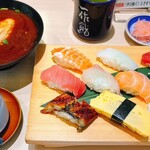 一作鮨 - 赤だし、茶碗蒸し付き