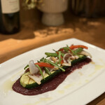 Aux Delices de Dodine - ハーブ香るヤリイカとパプリカのソテー ズッキーニのグリルと共に 2280円: 