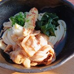 ししまる製麵所 - 夫の肉うどん大盛1070円♫豚バラ肉も惜しみなく、うどんはもっといけるから、次は私のも大盛にしてとの要請が…笑笑