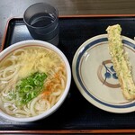 手打ち一本 まさ屋 - かけ小とちくわ。