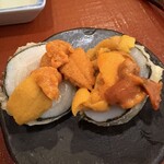 天ぷらふく西 禅と匠 - ホタテ海苔巻きウニ