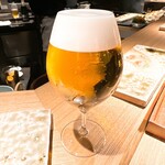 炭割烹 新谷 - 生ビール(プレミアムモルツのマスターズドリーム) ◎