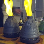 ニュー貝殻荘 - 蒸し牡蠣のウォッカ　フランベ　ガスパチョのソースを添えて