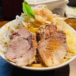 ミゾグチヤ 東十条店 - ふと麺中1,000円(野菜、ニンニク、脂全て多めでオーダー)
