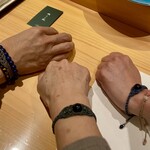 鮨 urag - 私作のオソロのブレスレット！みんなつけてくれてありがとう‪ෆ‪.*･ﾟ