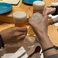 鮨 urag - お2人はビール私はゆず酒ロックで乾杯