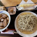 七ツ母里 - 鴨そば！えび天はクーポンでゲット( *˙ω˙*)و ｸﾞｯ!