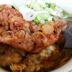 一由そば - 蕎麦小盛（ジャンボげそ天・ジャンボかき揚げ）