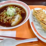 幸楽苑 - 料理写真:郡山ブラック素ラーメン餃子セット￥500