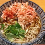 柏庵 - 紅生姜とイカかき揚げ蕎麦(温)