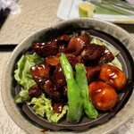 深雪温泉 - 鳥もつ煮