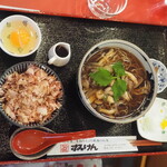 すみげん - きのこ蕎麦￥1,045＋かつお節飯単品 \300＋玉子トッピング￥100