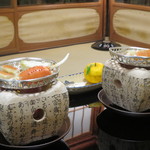 京都 吉兆 - 津居山蟹調理中