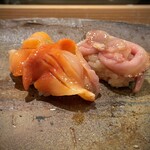 鮨 喜一 - 赤貝（ゆり）/赤貝（ひも）