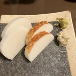 杉並 まん月 - 板わさ（食べかけ、失礼）