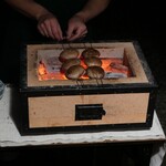 私房菜 きた川 - 能登の珪藻土で作った七輪