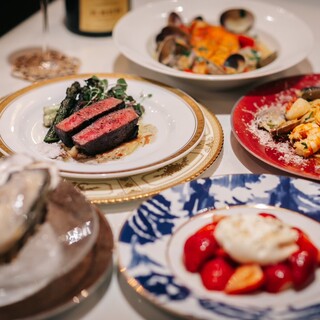 5,000円〜楽しめる牡蠣コース。プレミアムコースが人気