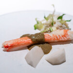 レストラン オオツ - 2025.11 蒸し立て加能ガニ 蟹味噌ソース 蕪 解し身とプンタレッレ