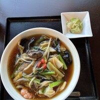 過門香 點 有楽町イトシア店 - 広東セット¥1800広東麺.和物(ザーサイ)