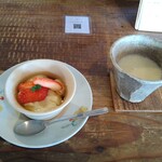 食堂ヒトト - 米粉豆乳プリン、豆乳甘酒