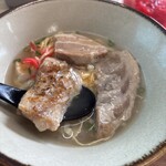 みなと食堂 - 鰹塩そばの小さい＋ソーキ
