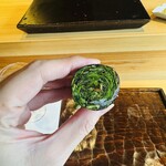 鮨 三心 - 広島の梶谷農園のベイビーリーフ(野菜の味が濃いです)