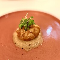 ヴィノテカサクラ - 北海道　白子と干し鱈の網脂包み焼き　助子のソース