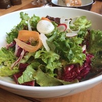 オーク ドア - バーガーランチ2900円（税サ込3539円）は大きなミックスグリーンサラダからスタート＼(^o^)／ 赤ワインビネグレットのドレッシングが美味しいけど喉にムセます(^^